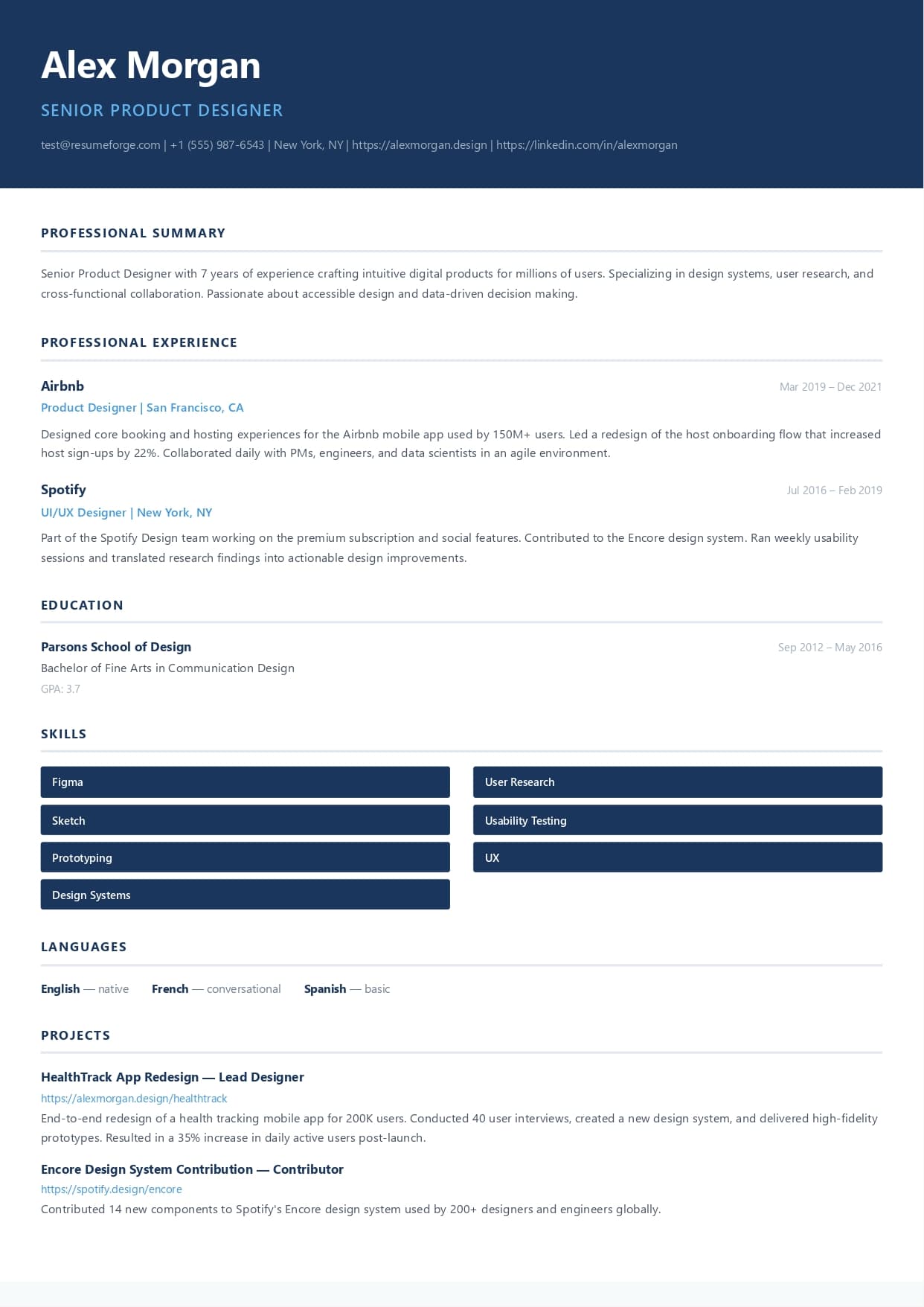 Consultant template preview