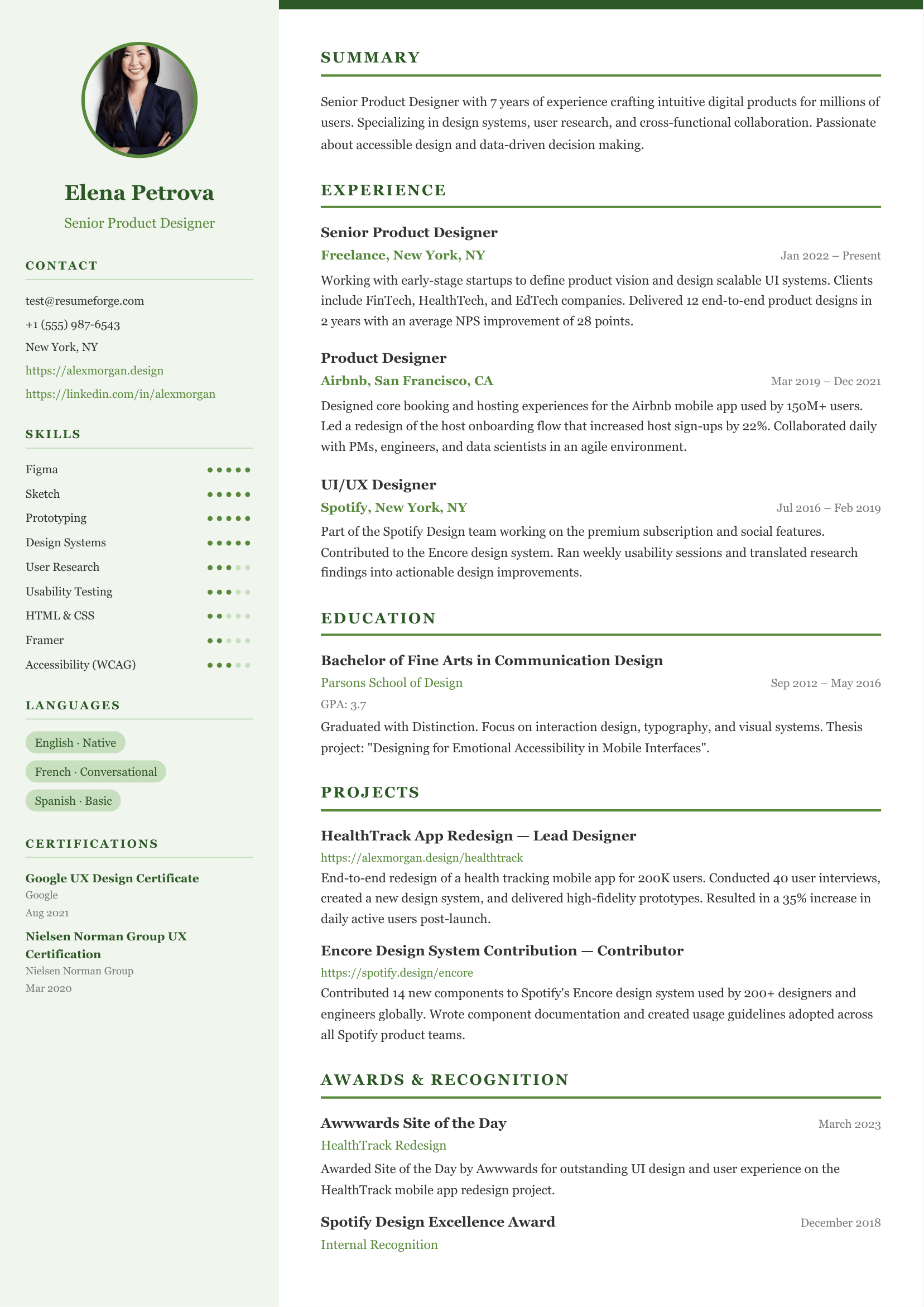 Forest template preview