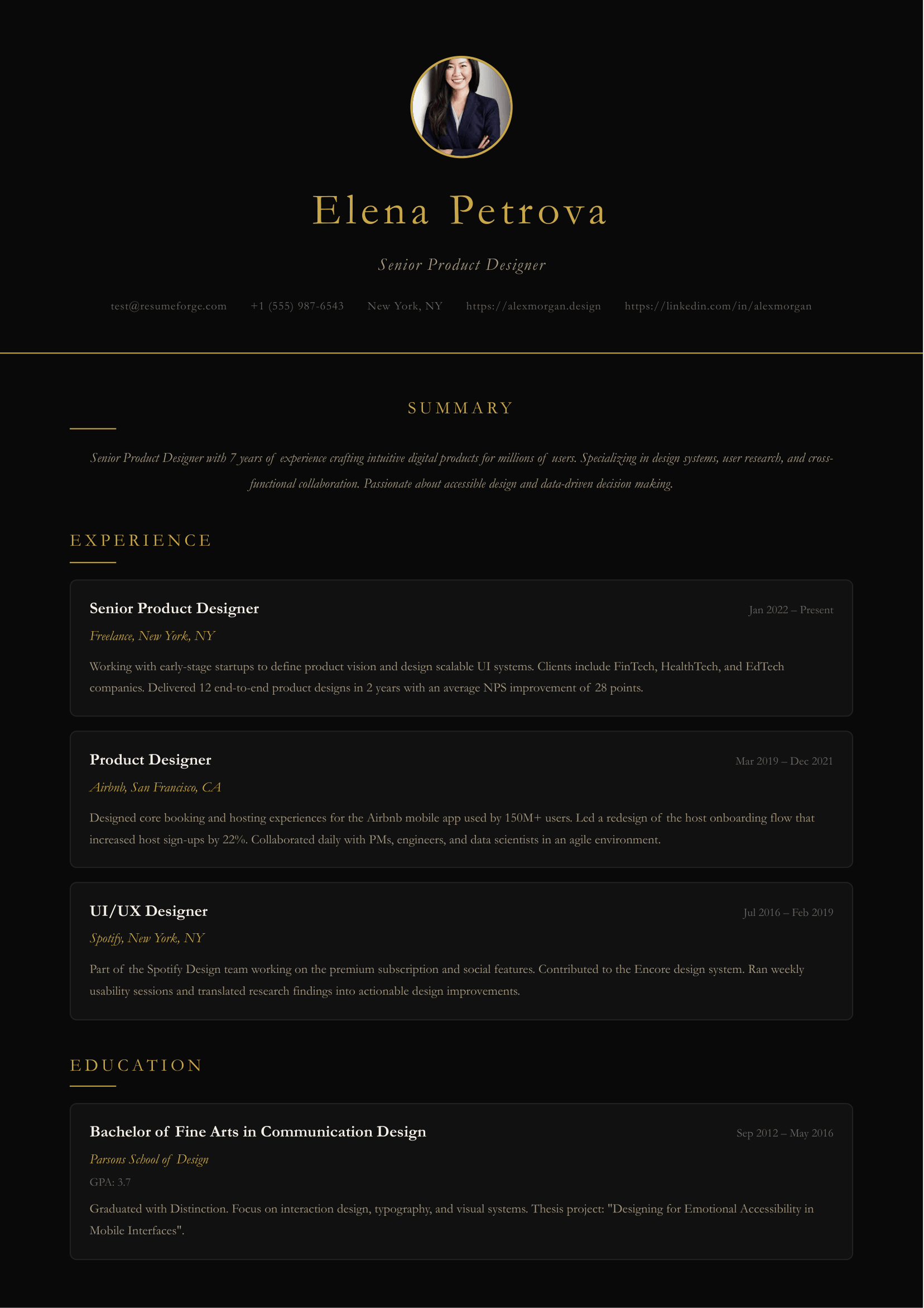 Luxe template preview