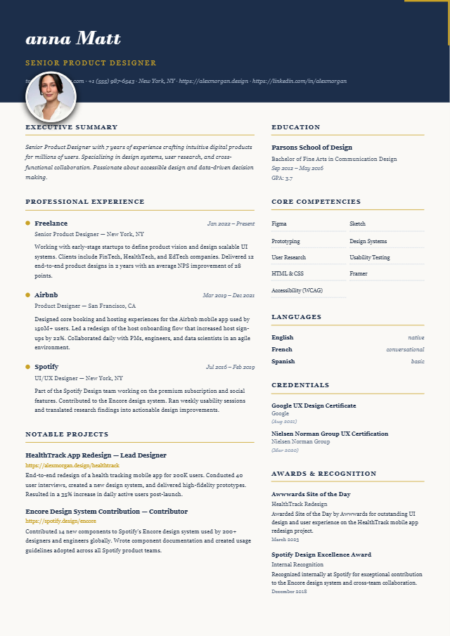 Prestige template preview