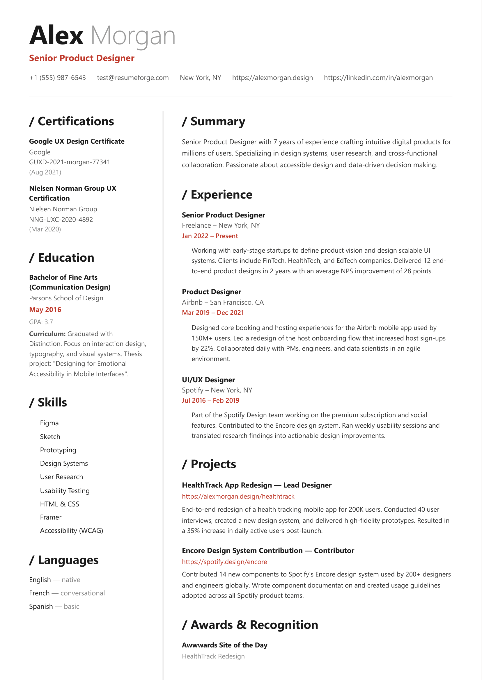 Vivid template preview